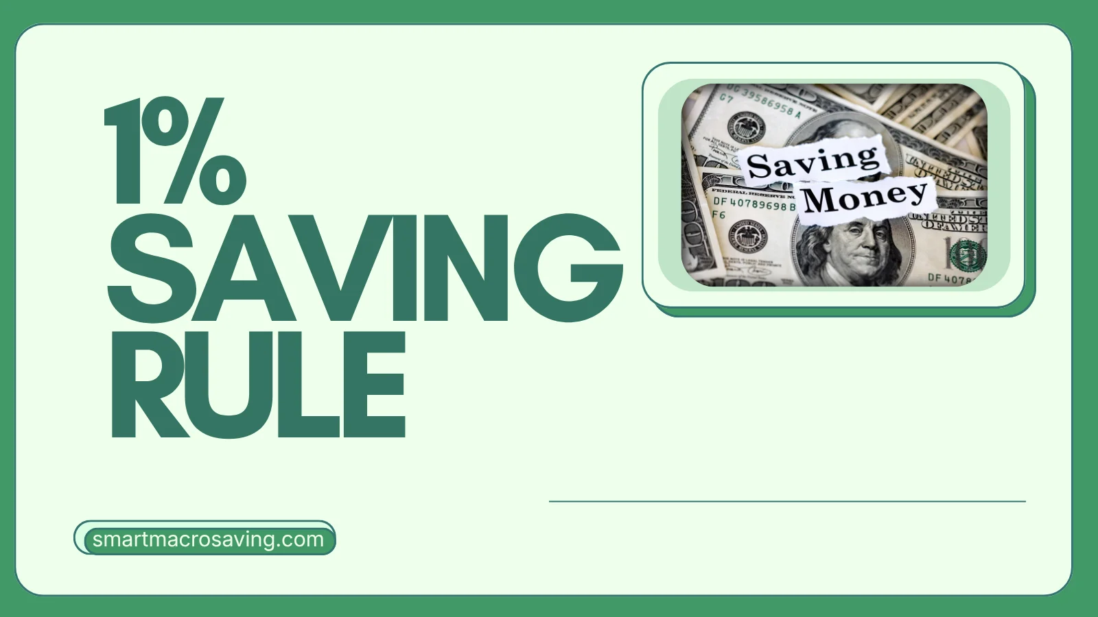 Read more about the article The 1% Saving Rule: Save Less Save Smarter